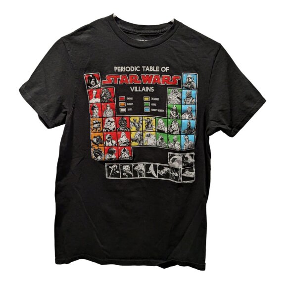 Star Wars T-Shirt - Periodic Table of Villains - Size Small - Picture 1 of 6
